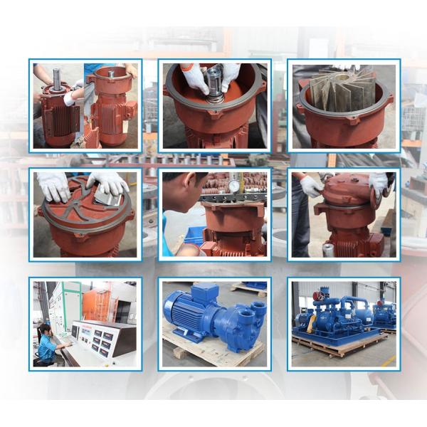 Blue One Stage Vacuum Pump Units Low Noise Carbon Steel Material