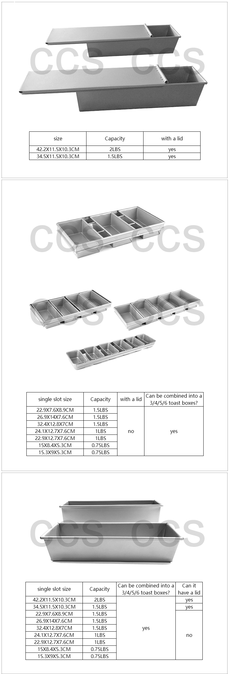 42.2*11.5*10.3CM Non Stick Pullman Loaf Pan Toast Box With Lids Bread Tray Alumminum Steel With Lids Loaf