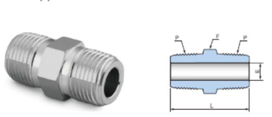 Forged Hexagon SS316 Threaded Joint Gas Pipe Fittings Double Thread NPT