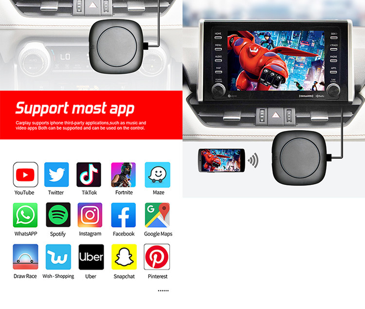 Plug And Play Auto Carplay AI Box Smart 4GB+64GB Wired To Wireless