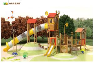 High Speed Wooden Swing And Climbing Frame Soft Smooth Surface Non Sharp Edge