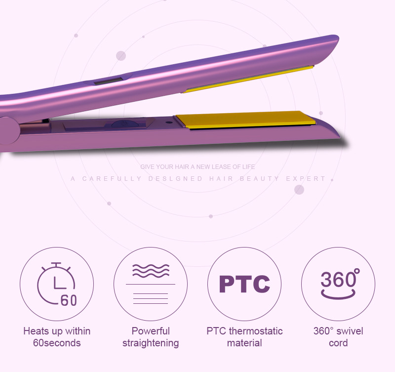 Flat Iron 2 In 1 Straightener Curler 45W With 3D Floating Plates