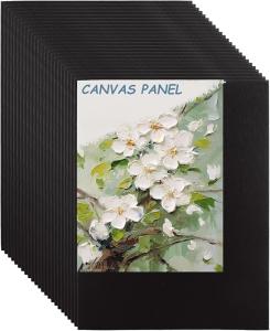 Cotton Primed Black Painting Canvas Panel For Acrylics / Oil / Watercolor Paints