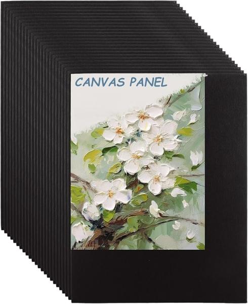 Quality Cotton Primed Black Painting Canvas Panel For Acrylics / Oil / Watercolor Paints for sale