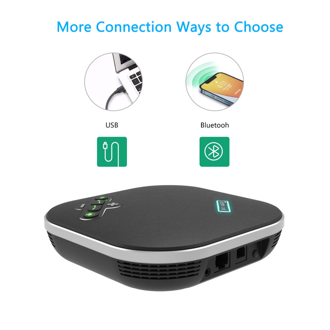 Na200b Bluetooth Speakerphone Computer Speaker with Microphone Voiceia Noise Cancelling USB Microphone Built-in 4 Mics 360 Degree Voice Pickup for 8-10 People