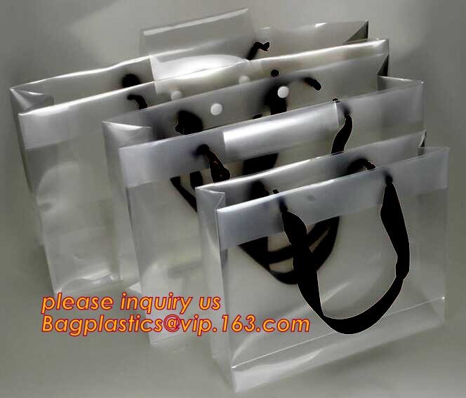 Promotional customized high quality soft loop plastic cloth bag,manufacturer custom soft loop handle polyethylene PE pla