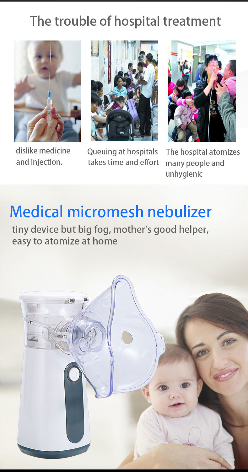 Kids Portable Ultrasonic Mesh Nebulizer Fine Particles Handheld Nebulizer For Asthma