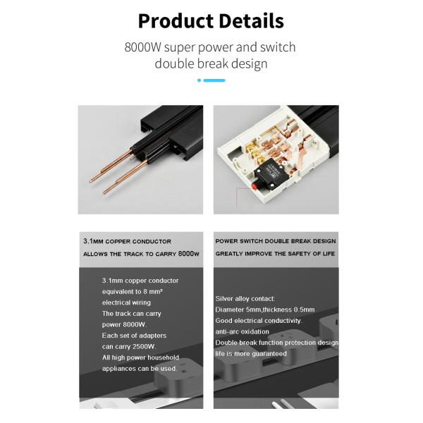 Universal multi smart office desk power track electric socket outlet customized support