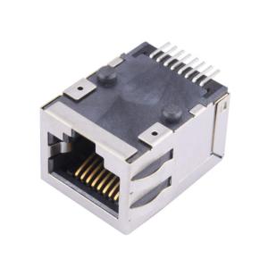 China 8Pin EMI SMT RJ45 Female Connector With Magnetic SMD wholesale