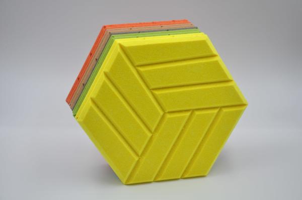 Quality Fireproof Suspended Hexagon Acoustic Panel Soundproof Panels For Office Hotel Apartment for sale