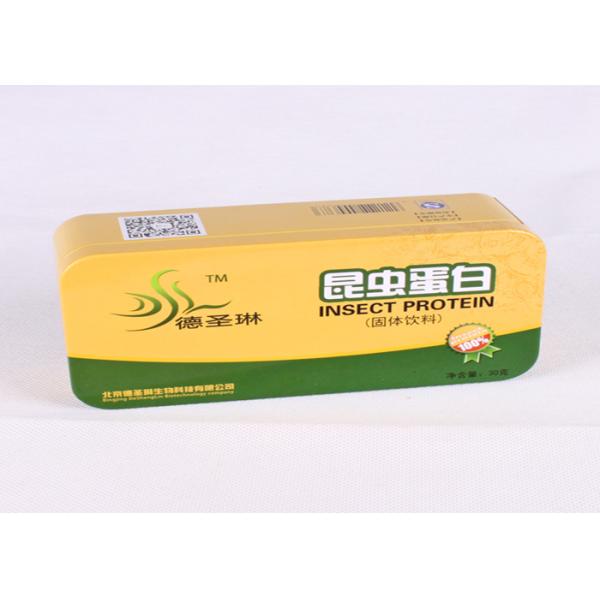 Silver Empty Rectangle Printed Tin Boxes 0.23mm Steel Metal Tinplate Food Packing