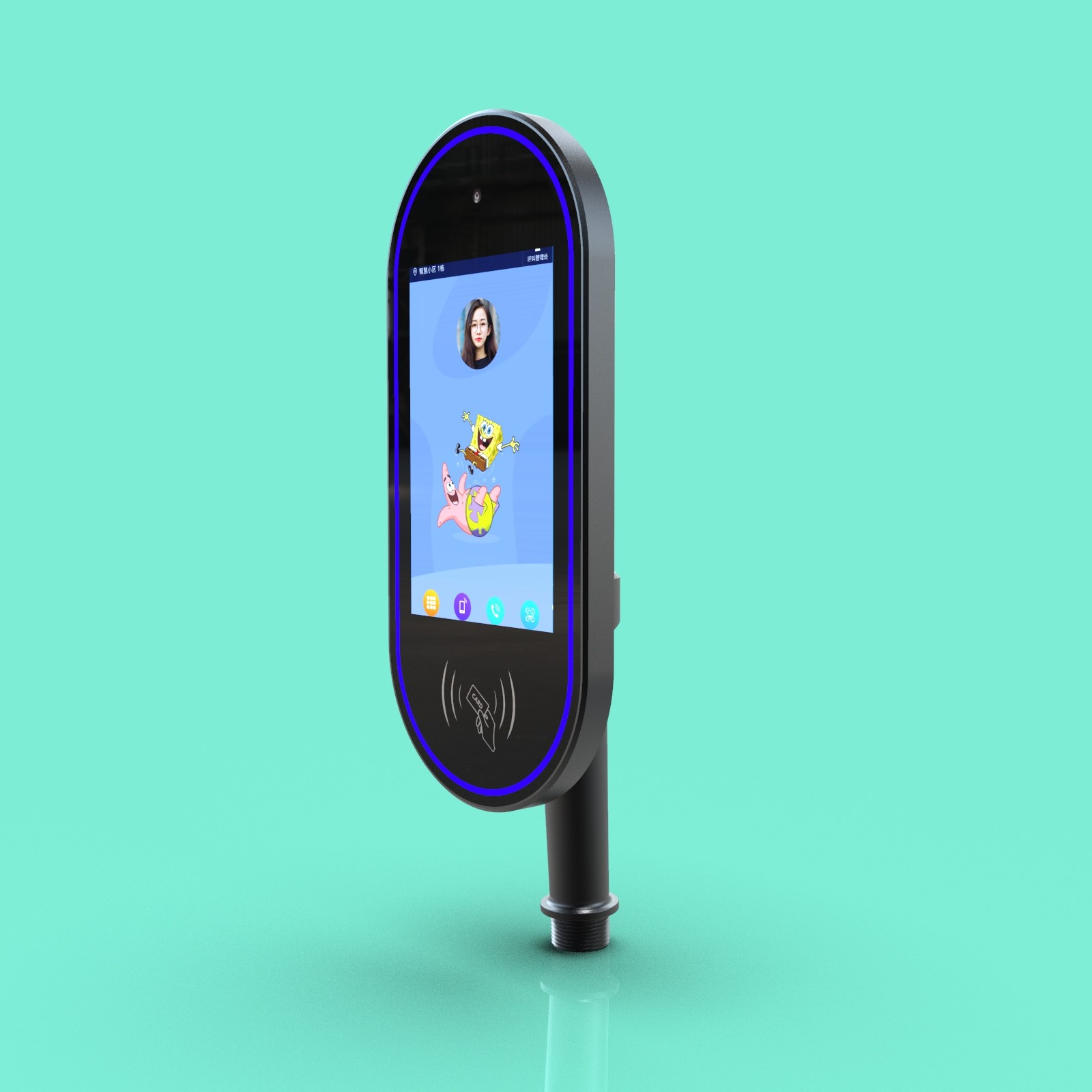 JP182 8-Inch Pedestrian Turnstile Linux System Facial Recognition and Card Access Control Device