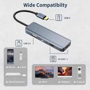 China 3 In 1 USB Hub HDMI Adapter Usb C To Usb 2.0 Adapter Slim Dock For Mac wholesale