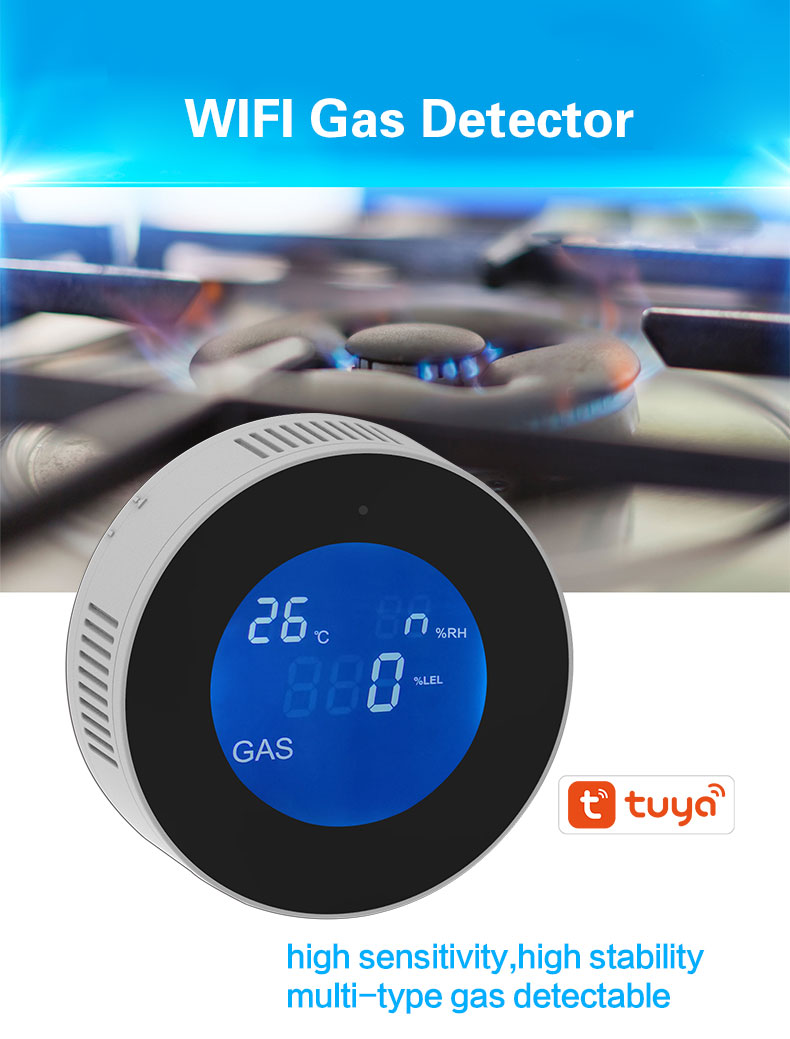 Glomarket Tuya Wifi Gas Detector GSM Alarm System Lcd Digital Alarm Leak Sensor Gas Leak Detector