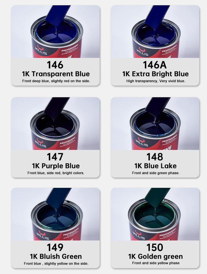 Blue Fast Drying Solid White 1K Base Auto Refinish Paint Metallic Blue Car Paint 	Spray Primer Metallic Auto Paint Color 10