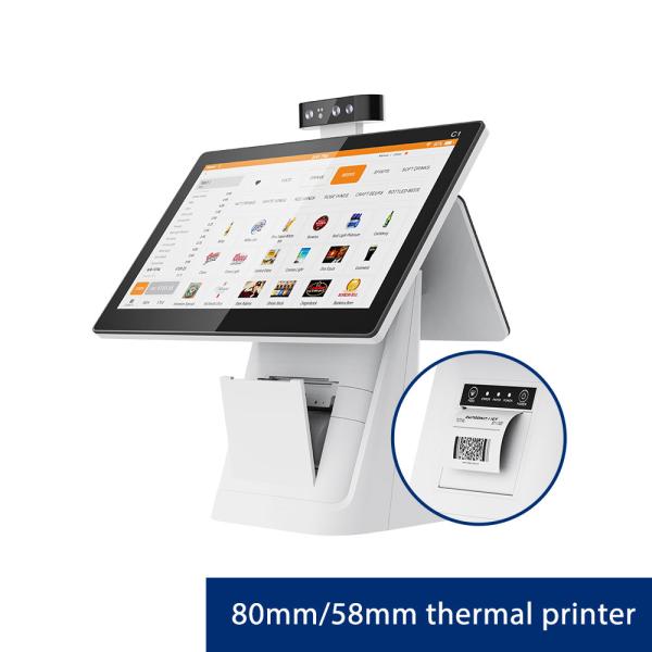 Quality Dual Screen POS System Cash Register With 80mm Thermal Printer for sale