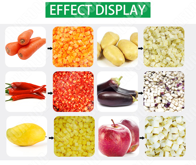 Automatic Carrot Dicer Machine Onion Cube Cutting Machine Vegetable Fruit Dicing Machine