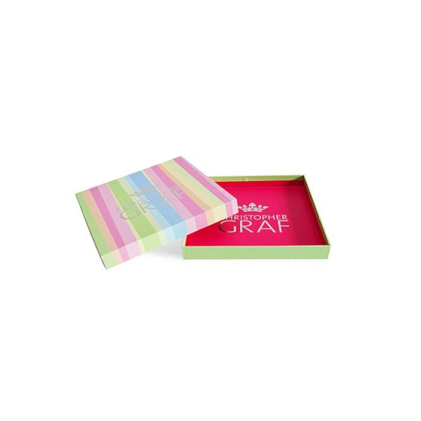 Printed Apparel Packaging Box Boutique Silver Stamping For Silk Scarf