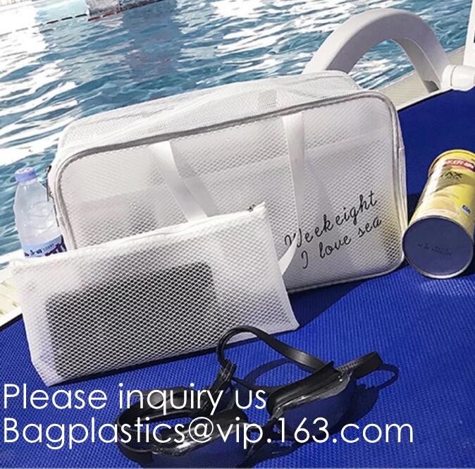 Custom Clear Pvc Lady Handbag Set Transparent Beach Tote Bag With Inner Pouch,Shoulder Tote Holographic PVC Beach Bag