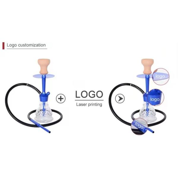 Resin 38CM Hookah Design Gold White Aluminum 1 Hose Shisha with LED Light