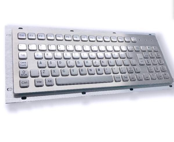 Quality kiosk IP65 / IK07 102 KEYS Waterproof dustproof Industrial Computer Keyboard USB Rear Panel Mounted -40℃ for sale