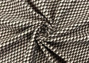 160cm Width Polyester Jacquard Fabric Warp Knitting Checked Patterned