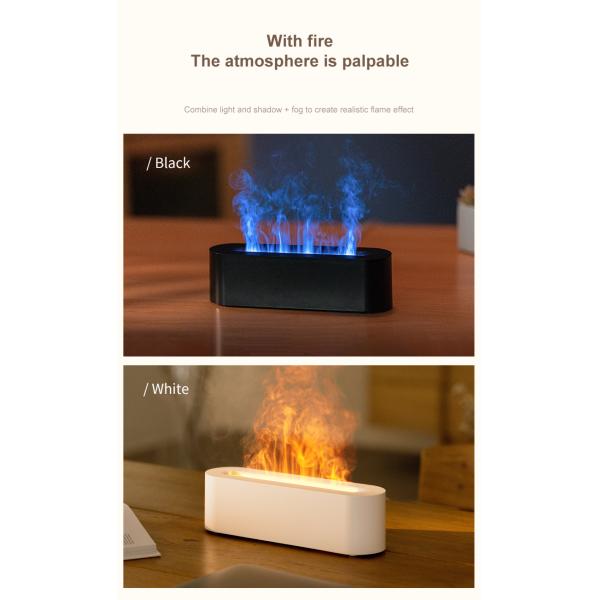 HOMEFISH Flame Humidifier Aromatherapy Machine 150ML Capacity RGB Flame Effect for Bedroom Desktop