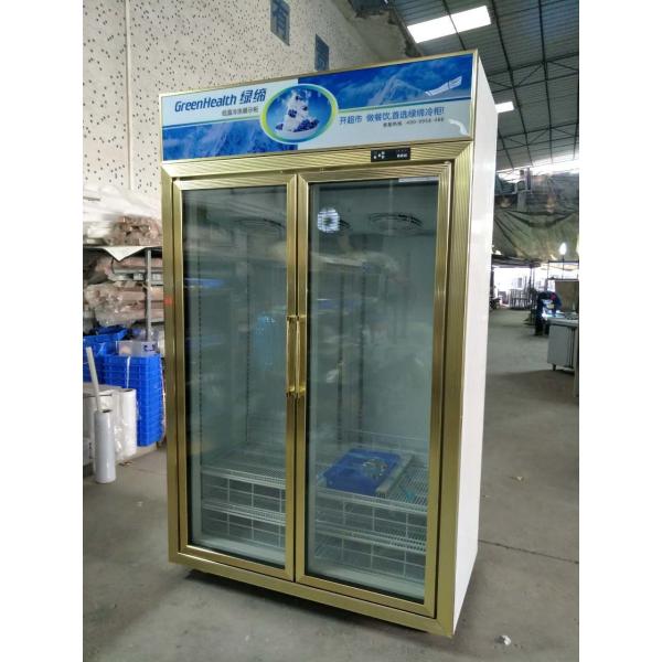 Vertical Glass Door Display Freezer With Dynamic Cooling / Refrigerated Meat Display Showcase