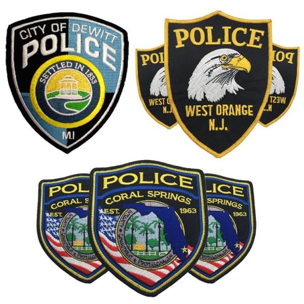 75% Embroidery Velcro Embroidered Police Patch For Police Uniform