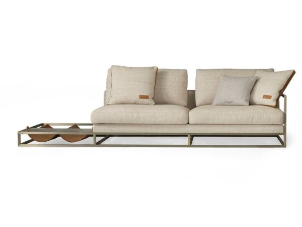 Quality 3 Seats Modern Upholstered Sofa With Right Looking Arm And Magazine Rack for sale