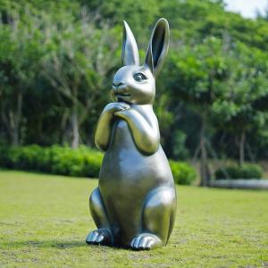 China Bronze Rabbit Decorative Metal Sculpture Bronze Rabbit Garden Statue wholesale