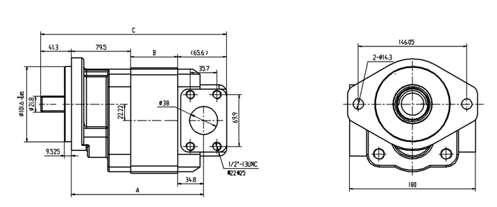 Top- Parker P330 Series Hydraulic Gear Pump for Dump Hoist PGP330 PGP315 PGP350 PGP365
