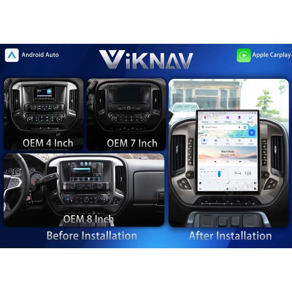 VIKNAV 15.6'' Car Radio For Chevrolet Silverado / GMC SIERRA 2014-2018 (Sliver)