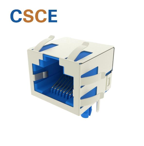 Quality 1 Port Shielded RJ45  Jack / 8 Pin Ethernet Connector 10 / 100 Base - T Customized Length for sale