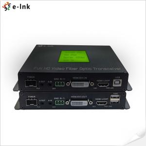 Cloud managed Multi-function DVI Fiber Converter 1Ch 1080P DVI + USB KVM + 1Ch RS232 + 1Ch Bidi Stereo Audio + GPIO
