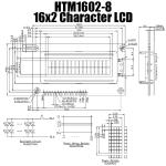 2X16 LCM Character LCD Module With Green Backlight HTM1602-8