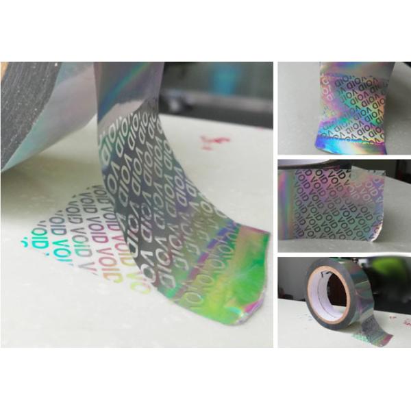 Holographic Security VOID Tape , Partial Transfer Adhesive Security Tamper Tape