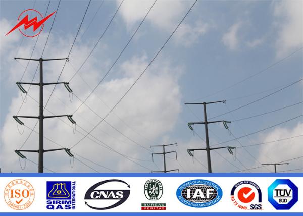 Quality Safety Bitumen Electrical Power Pole 33kv Hot Dip Galvanization for sale