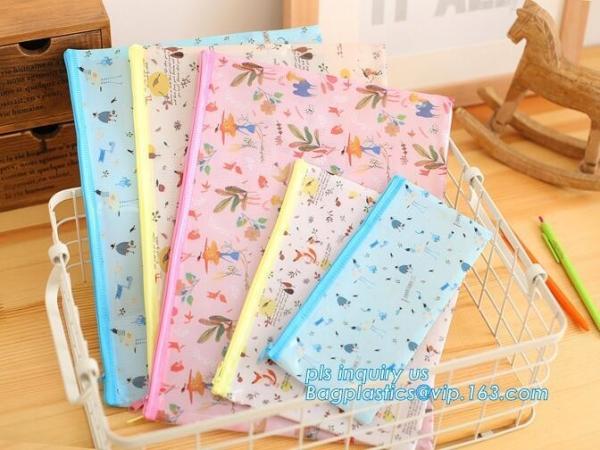 Quality PVC file bag pencil case file folder documents filling bag office school suppllies stationery bag, A4 zipper stationery for sale