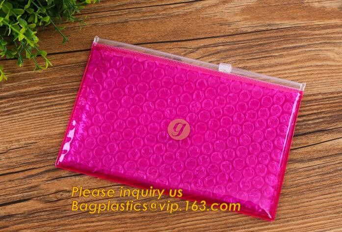Cosmetic Slider Zip lockk Bubble Bags Bubble Slide Pouch,Zip lockk esd bubble bag bubble packaging wrap cosmetic pouch slide