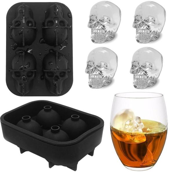 Quality Flexible 3D Skull Silicone Ice Cube Mould For Beer for sale