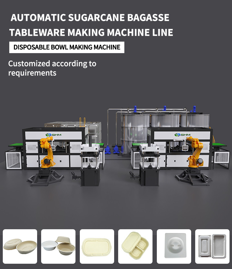 Latest Paper Pulp Tableware Machine Biodegradable Lunch Box Making Machine