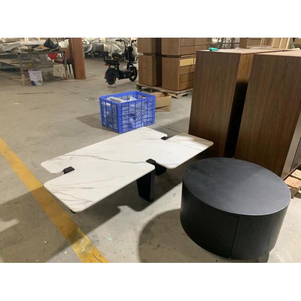 Modern White Marble Irregular Coffee Table Living Room Furniture