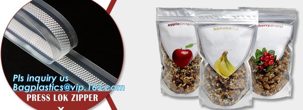 quad seal bottom and bottom load metallized film slider zipper packaging bag, Metal Zipper Printing PVC Slider Bags