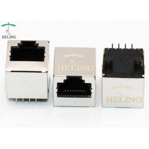 8P8C Vertical Network Connector RJ45 For Telecom / Datacom RoHS Compliant