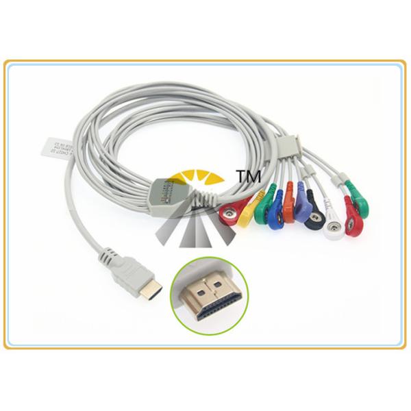 Snap 10 Lead Patient ECG Electrode Cable AHA Standard Biox Holter Compatible