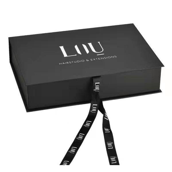 Cosmetic Black Rigid Cardboard Box Packaging Foldable Multiscene