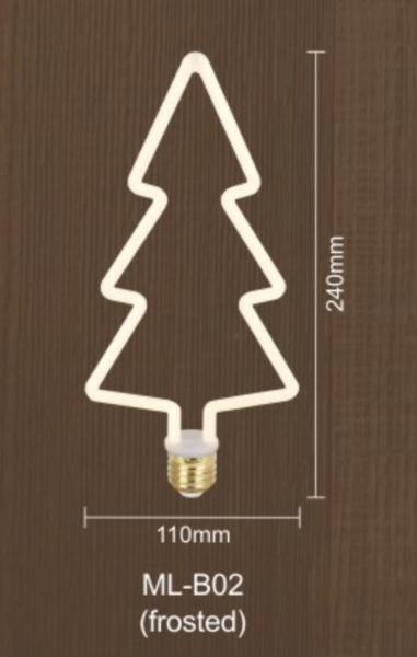 Quality Frosted Dimmable Filament Bulb Christmas Tree Shape 8w Led Edison Bulb E27 Dimmable for sale