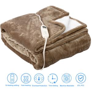 China Far Infrared Washable Electric Heated Blanket 45degree Temperature SHEERFOND wholesale