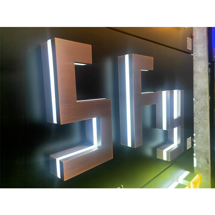 Customization Backlight Number Led Logo Signs Outdoor Business Company Decor 3D Backlit Metal Sign Letter